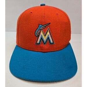 47 Brand Miami Florida Marlins Snapback Hat Orange Teal MLB Kids Cap